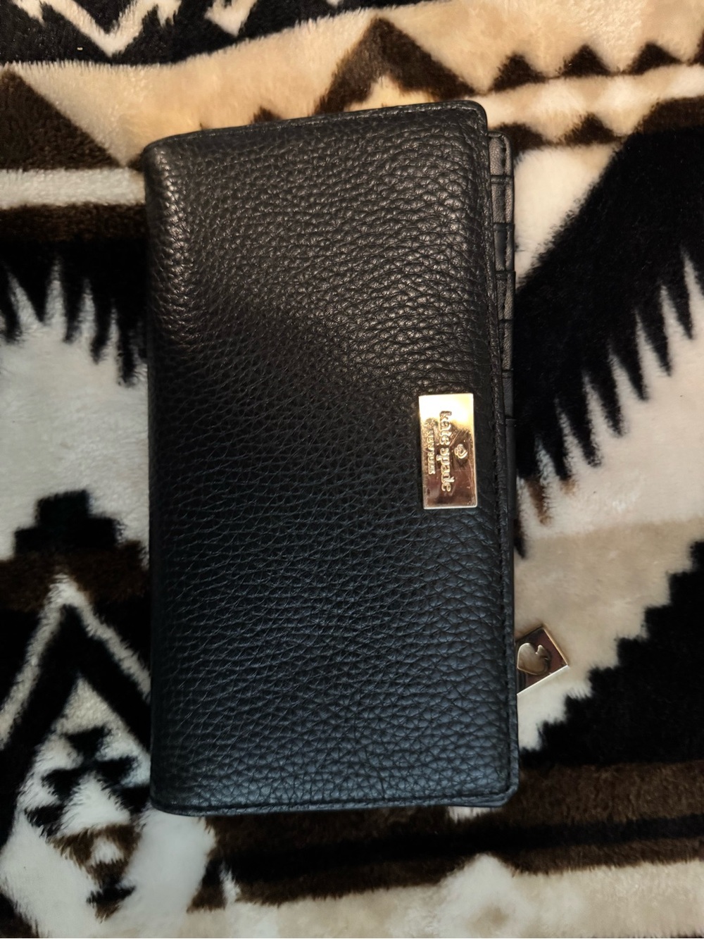 Kate spade Black Pebbled Leather Wallet